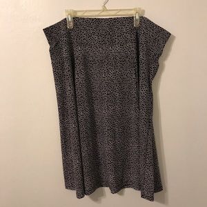 Roz & Ali Ladies Black and White Patterned Skirt